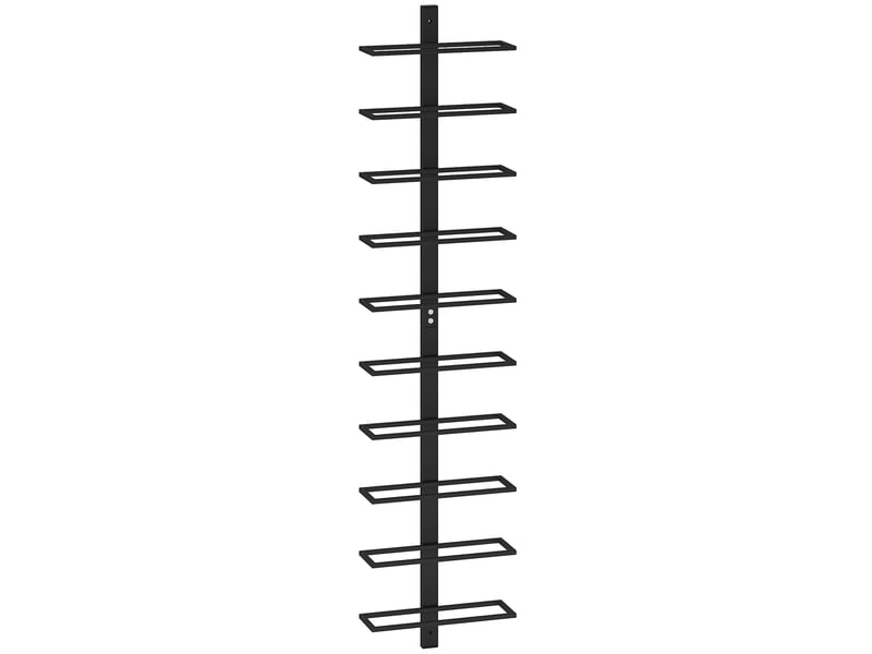  Porte-bouteilles mural en acier noir pour 10 bouteilles 27x10x116 cm – casier à vin mural vertical suspendu gain de place pour cuisine, salon et salle à manger – noir  - Conforama A