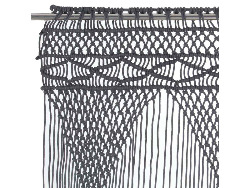  Rideau en macramé, rideau de porte anthracite 140x240 cm coton cf43861  - Conforama D