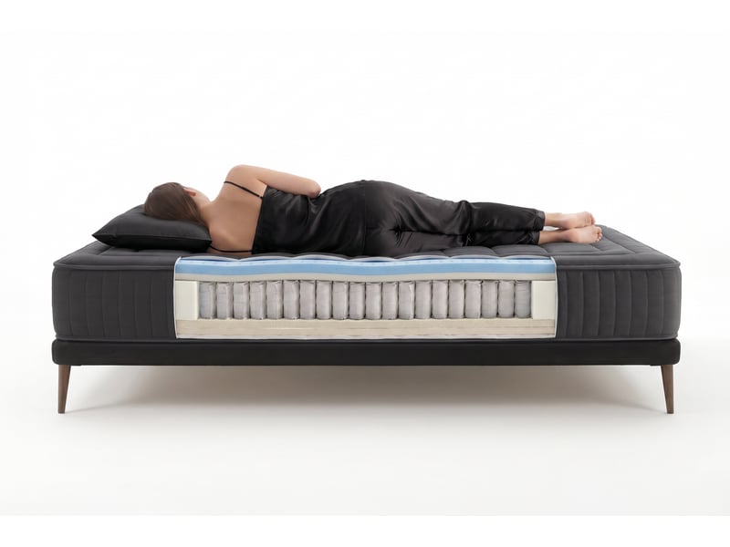 Matelas ressorts ensachés black spring royal 30 cm - 160x180 cm - fermeté élevée- moonia - Conforama D
