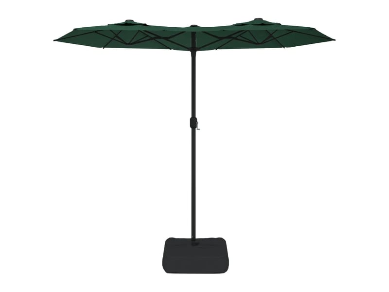  Parasol de jardin double tête carré 316 x 145 cm protection uv facile à manœuvrer en polyester vert 02_0047386  - Conforama B