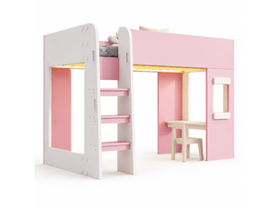 Lit mezzanine 90x200 cm <strong>MODERNLUXE</strong>  <strong></strong> coloris rose