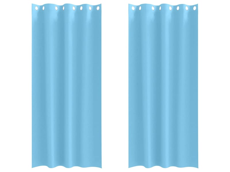  Lot de 2 rideaux occultants, rideaux black-out avec anneaux bleu clair 225 x 140 cm cf44589  - Conforama A