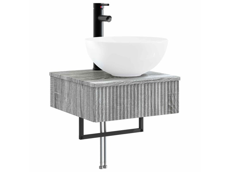  Basin de lavage mural, lavabo sonoma gris 40x41x40.5 cm  - Conforama A