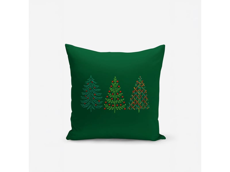  Housse de coussin rectangulaire de noël en polyester décorée klaffen  - Conforama A