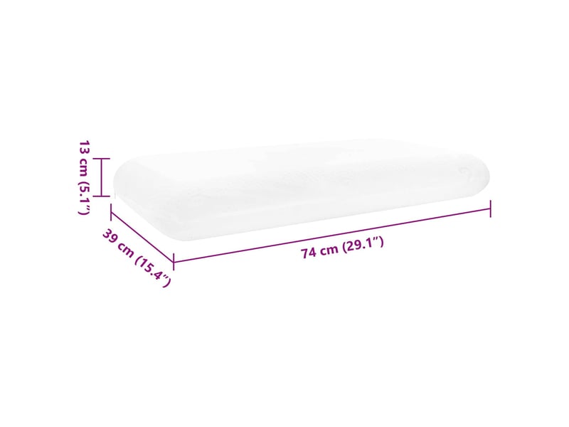 Oreiller, coussin de sommeil 74 x 39 x 13 cm moyen blanc cf55936 - Conforama E