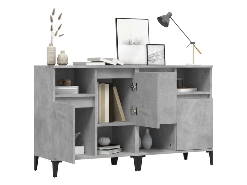  Buffets 2 pcs - bahut - meuble de rangement gris béton 60x35x70 cm bois d'ingénierie  - Conforama D