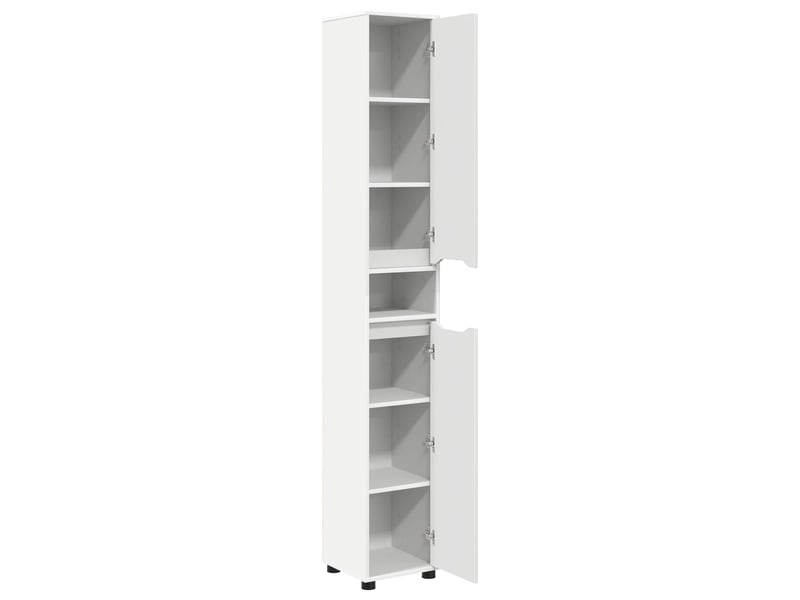  Cabinet de salle de bain, meuble de rangement blanc 30.5x30x195 cm  - Conforama E
