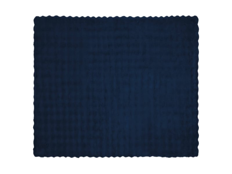  Couverture décorative, couverture antidérapante en fausse de lapin bleu marine shl65654  - Conforama E