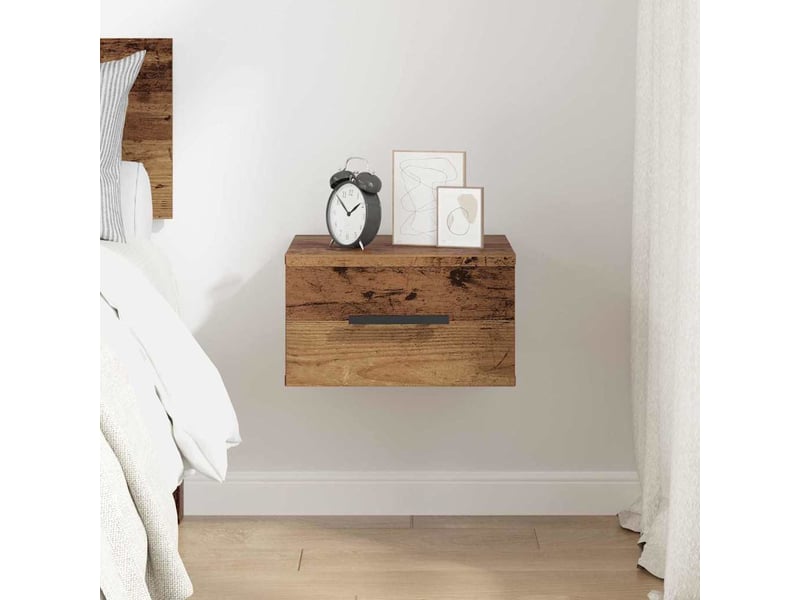Table de chevet chambre 35x35x20cm bois d'ingénierie bois ancien shl9634 - Conforama D