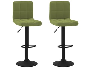 Lot de 2 tabouret de bar, chaise de bar vert clair velours shl13176