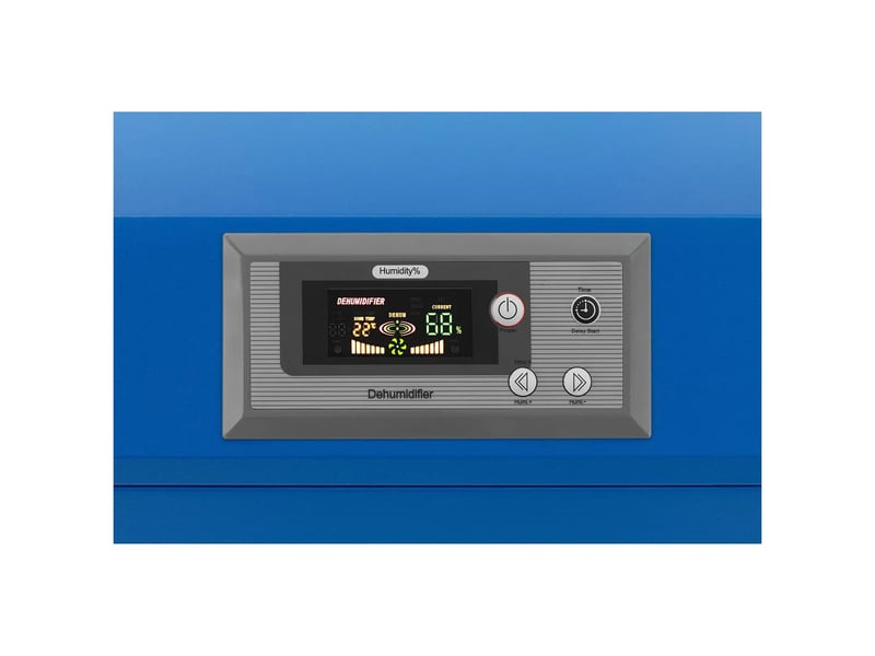  Déshumidificateur professionnel 138 litres par jour 130 150 m² 1300 m³h avec poignée caoutchouc tôle d'acier laminé à froid bleu jaune 14_0008874  - Conforama C
