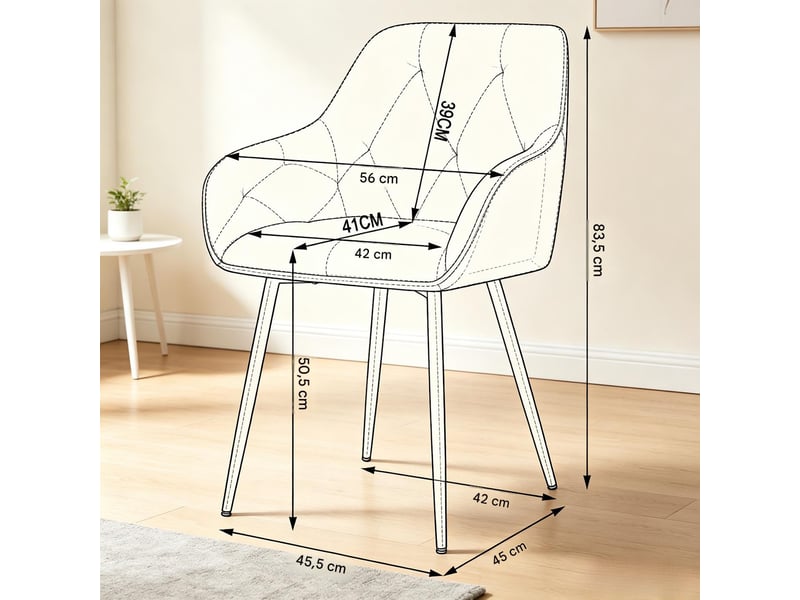  Lot de 2 chaises de salle à manger en similicuir marron foncé T5828P569041 - Conforama C