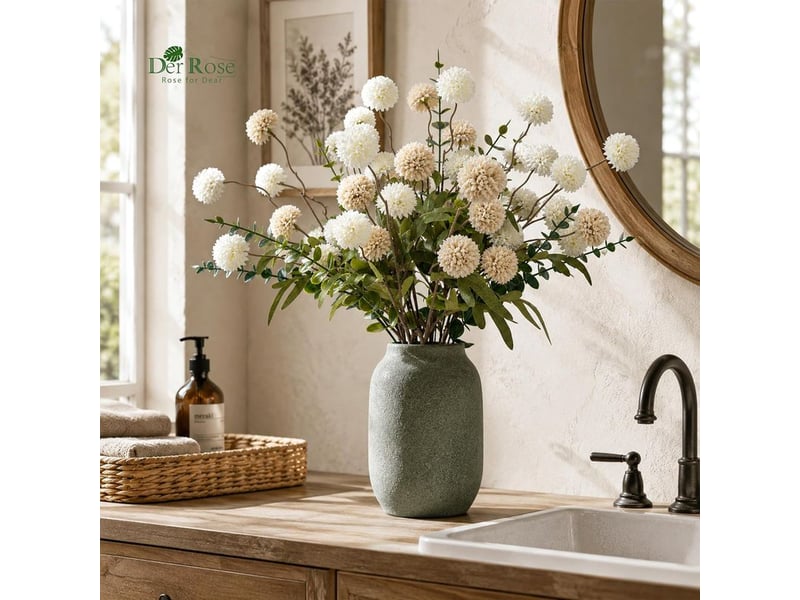  Fleurs artificielles de souci, fleurs fausses blanches champagne pour décoration intérieure extérieure, porche, patio, jardin, bac à fenêtre, table à domicile  - Conforama D