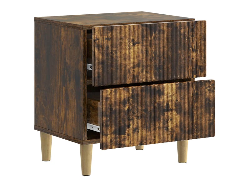  Table de chevet - cabinet de chevet - table de nuit 2 pièces chêne fumé 43 x 34,5 x 48 cm  - Conforama E
