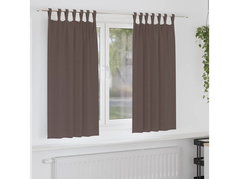  Lot de 2 rideaux occultants, rideaux black-out avec anneaux marron foncé 175 x 140 cm cf44699  - Conforama B
