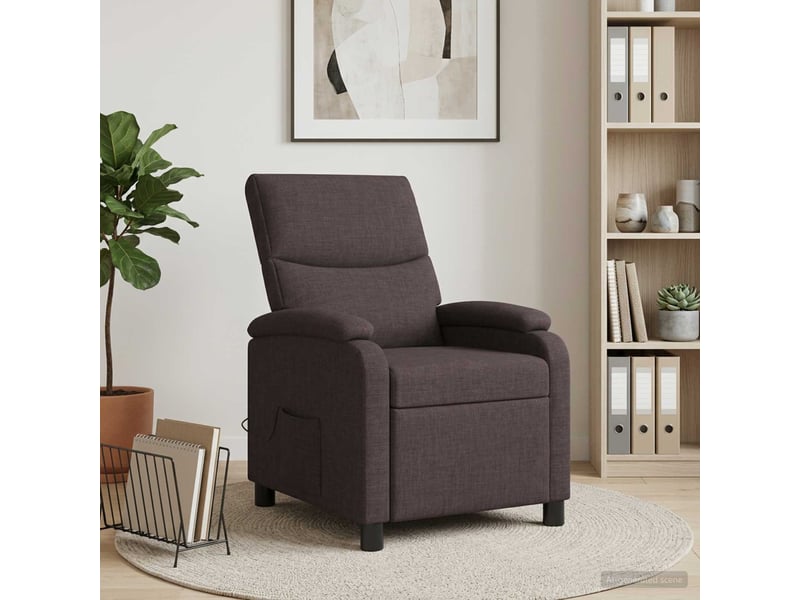  Vidaxl fauteuil de massage inclinable marron foncé tissu  - Conforama B