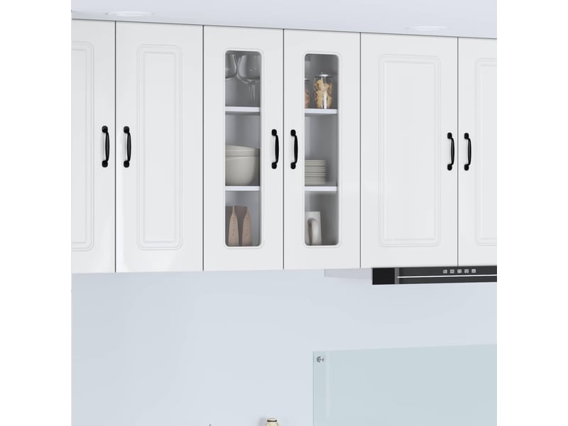 Meuble mural de cuisine | armoire de cuisine blanc brillant 60x31x80cm  - Conforama B