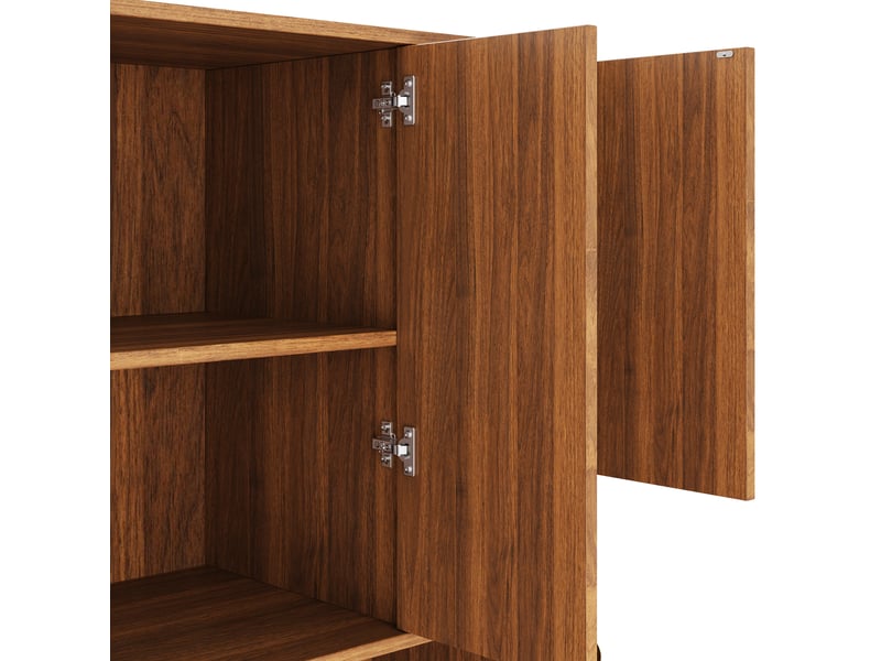  Buffet haut 106x40x178cm 8 portes mdf naturel rangement vaisselle et provisions  - Conforama D