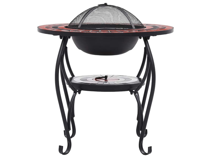  Table de foyer mosaïque terre cuite et blanc 68 cm céramique  - Conforama D