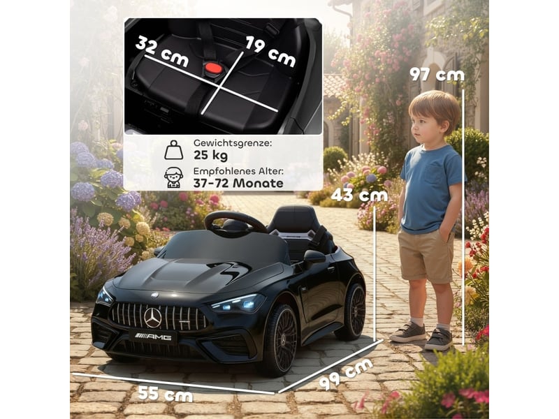  Voiture électrique enfant 99x55x43 cm mercedes-amg en plastique noire  - Conforama E