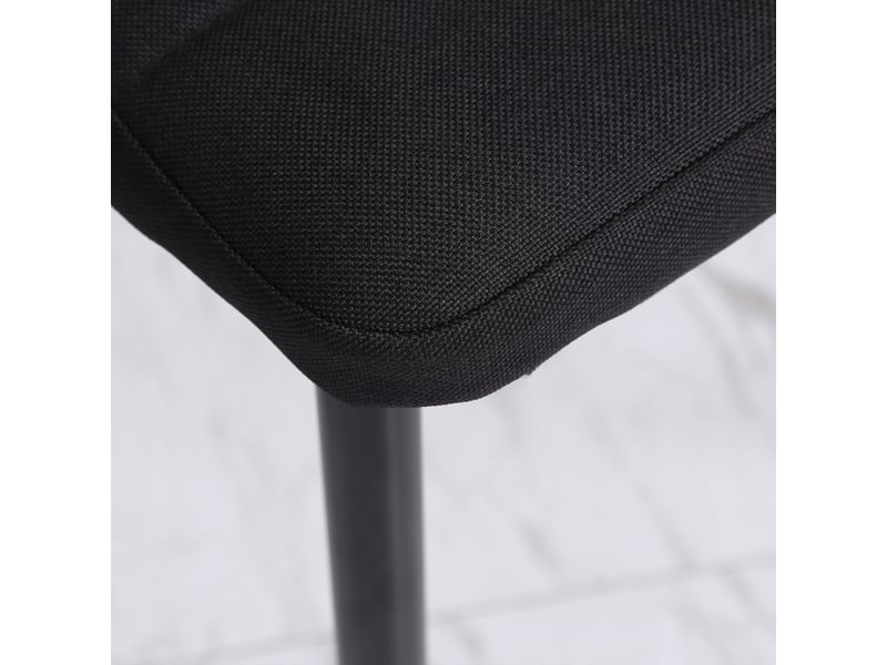  Lot de 4 chaises de salle à manger chaises de cuisine avec dossier haut pieds en métal et tissu en lin noir 41x50x97cm  - Conforama W