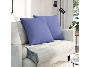 Lot de 2 coussins de canapé, coussins décoratifs tissu bleu denim 60 x 60 cm cf58790
