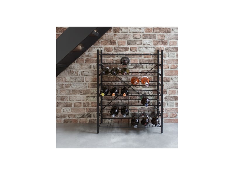  Range-bouteilles 48 bouteilles en métal noir 59 x 26 x 80 cm 62840 - Conforama B