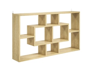 Étagère murale bibliothèque 8 cubes, meuble de rangement, design moderne, 85 x 14,5 x 47,5 cm, chêne