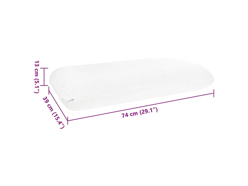Oreiller, coussin de sommeil 74 x 39 x 13 cm moyen blanc cf55935 - Conforama E