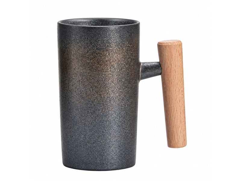  Mug en céramique, noir, 12 cm  - Conforama A