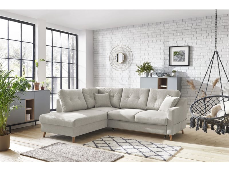  Bobochic canapé d'angle l convertible sweden beige  angle gauche SWEDEN - Conforama D