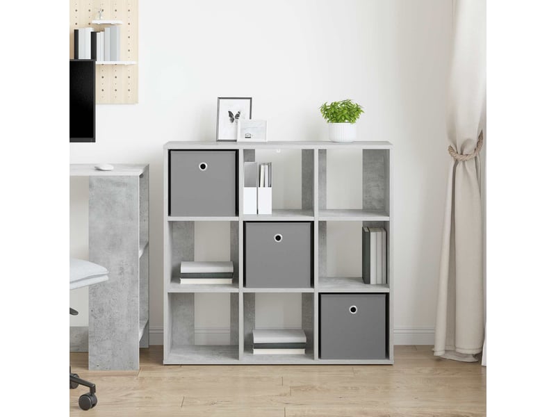  Buffet - bahut - meuble de rangement gris béton 88,5 x 29 x 84,5 cm  - Conforama D