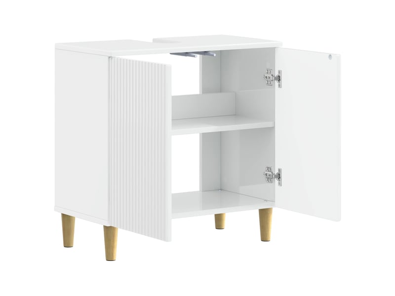 Meuble sous lavabo de salle de bain arnhem blanc brillant cf64815 - Conforama C