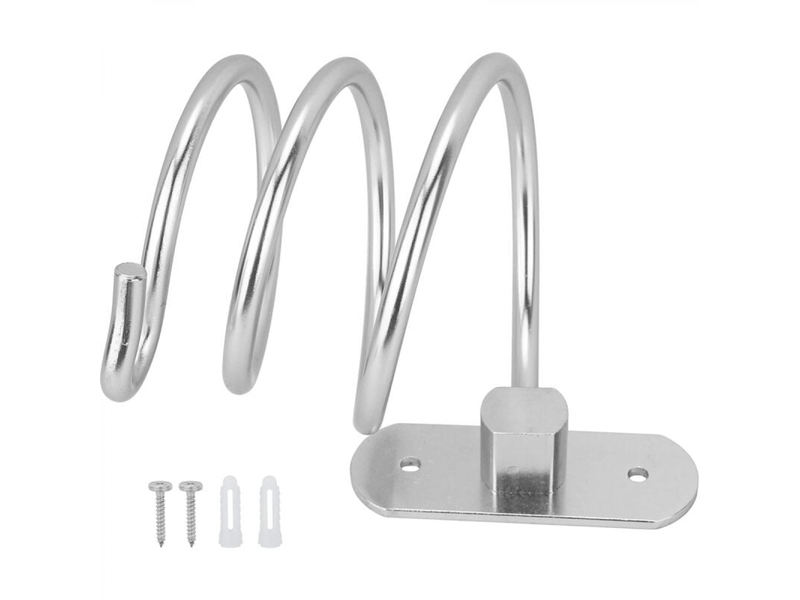  Support de sèche-cheveux support mural en aluminium pour sèche-cheveux (argent)  - Conforama D