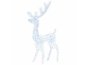 Renne de décoration de noël acrylique 140 led blanc froid 128 cm