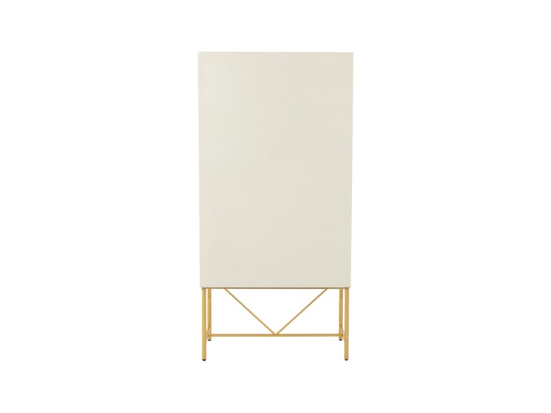  Armoire 2 portes 90x45x185 cm écru et doré - burli  - Conforama E