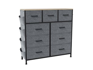 Commode 9 tiroir(s)      coloris gris largeur 98.8 cm