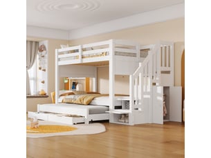 Lit superposé 90x200 cm <strong>OOIILLEE</strong>  <strong></strong> coloris blanc
