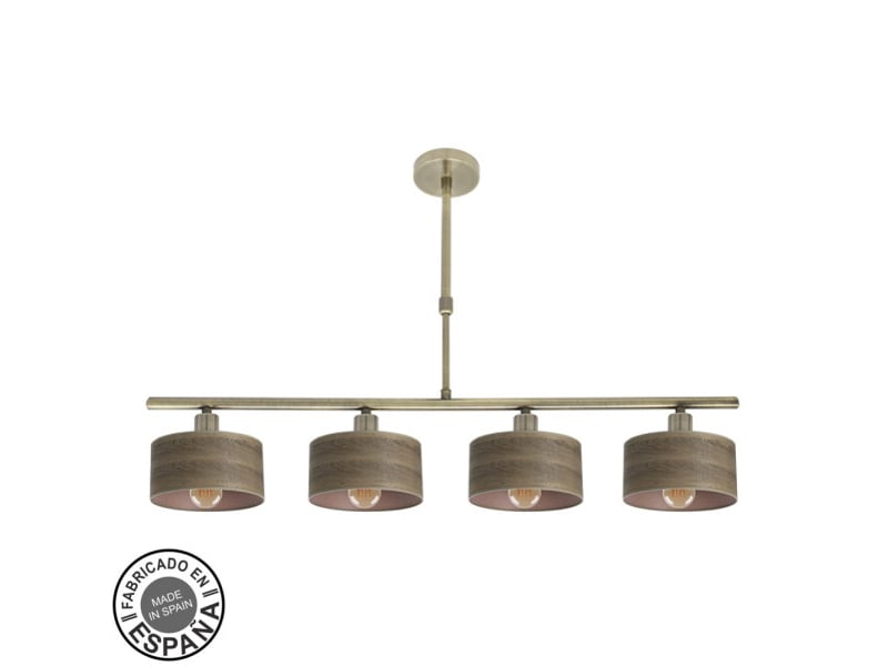  Lampe de plafond fabrilamp gilda cuirbois foncé 4 x e14 hauteur réglable 39-56 cm 76x14 cm 190354084 - Conforama A