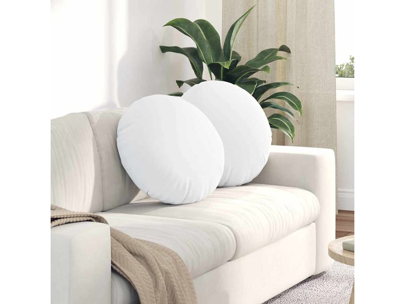  Lot de 2 coussins de siège, coussins décoratifs tissu blanc ø50 x 19 cm cf59764  - Conforama B