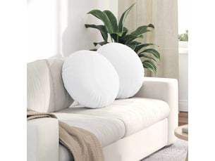 Lot de 2 coussins de siège, coussins décoratifs tissu blanc ø50 x 19 cm cf59764