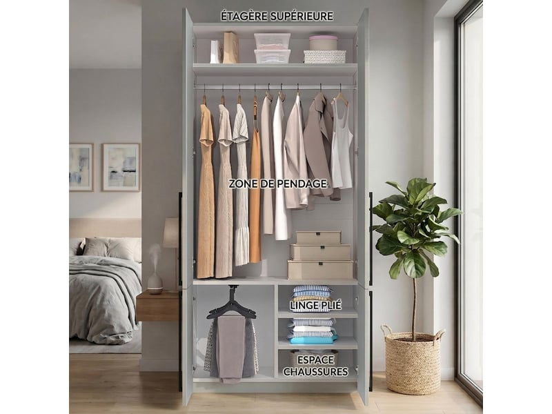 Vestiaire d'entrée avec banc à chaussures et éclairage led, 90x47x145 cm, mdf chêne - Conforama C