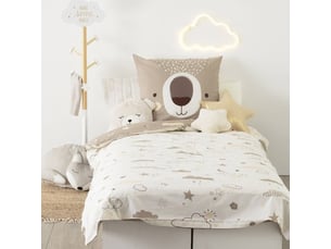 Atmosphera – housse de couette enfant 140x200 ours – coton 57 filscm² – motif amusant – avec taie 65x65 cm