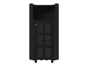 Meuble d'angle avec led contrôlée par application mdf noir 63.5x124 cm