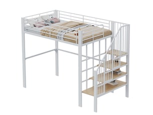 Lit mezzanine 140x200 cm MEUBLIV   coloris blanc