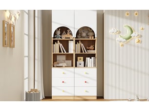 Bibliotheque coloris  blanc 3 étagère(s) <strong>MIVRAY </strong> <strong></strong> - 100 cm x 200 cm