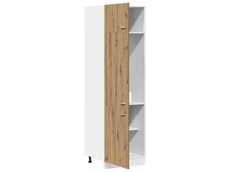  Armoire de cuisine, armoire réfrigérée chêne artisanal 60x57x207cm bois d'ingénierie  - Conforama D