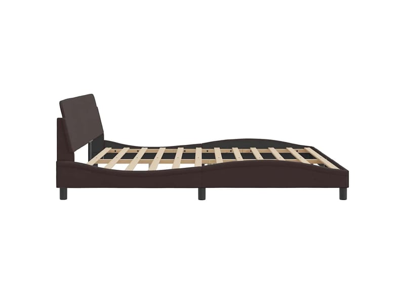Lit double- lit adulte - cadre de lit dover marron foncé 200x200 cm tissu - Conforama D