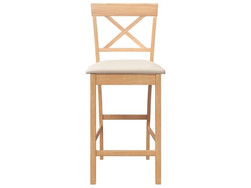  Lot de 2 tabouret de bar avec coussins en bois massif naturel et caoutchouc shl91103  - Conforama E