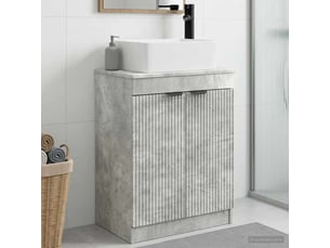 Meuble salle de bain avec évier, meuble de rangement gris béton 54x35x83 cm shl9892
